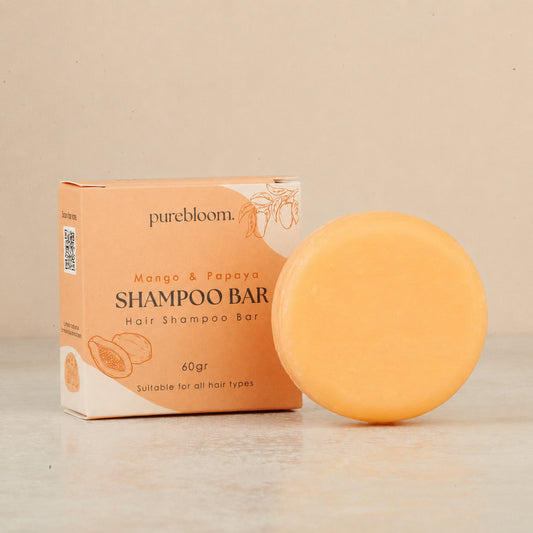 Rice Protein Shampoo Bar for Hair Growth - Mango & Papaya